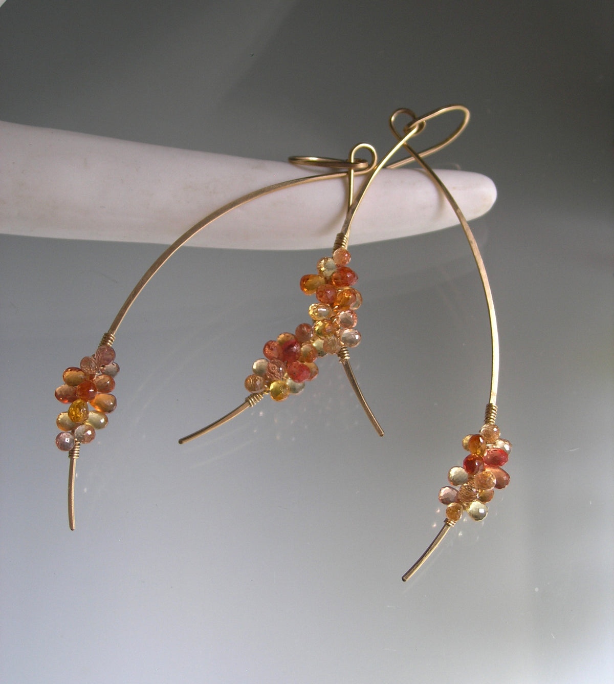 Sapphire 14k Gold Filled Wishbone Earrings