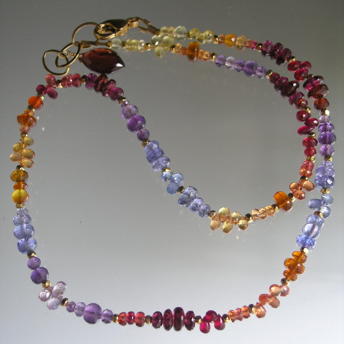 Twilight Gemstone Beaded Necklace Skinny Choker 15”-16”