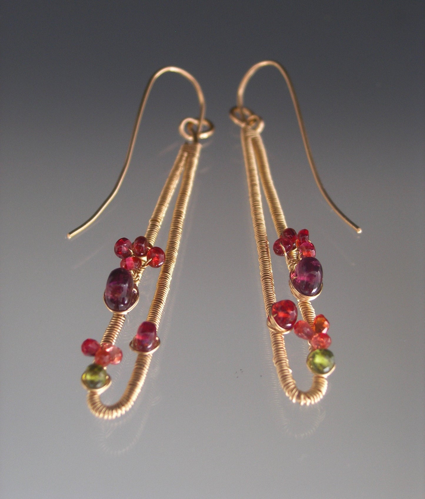 Cherry & Berry Gemstone 14k Gold Filled Earrings