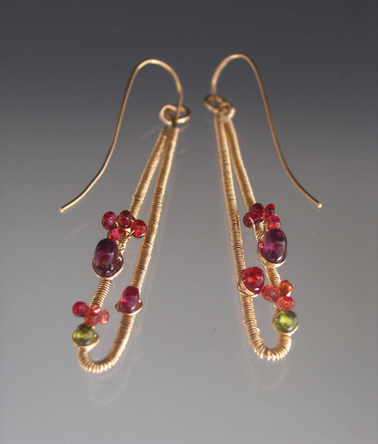 Cherry & Berry Gemstone 14k Gold Filled Earrings