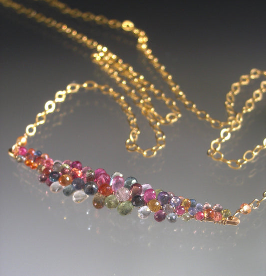 Confetti Sapphire Bar Necklace