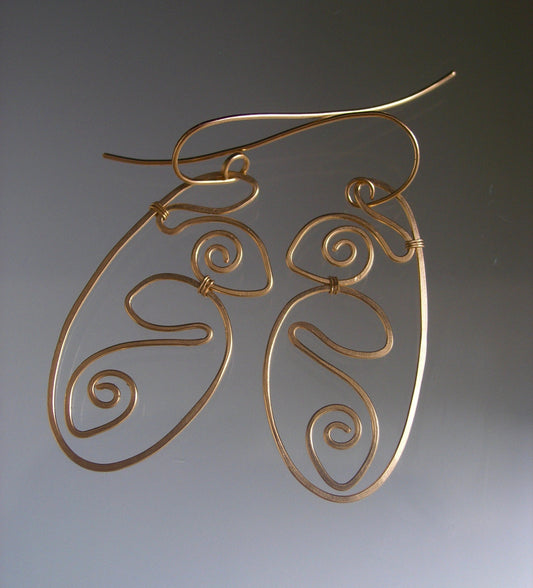 Organic Oval 14k Gold Filled Earrings