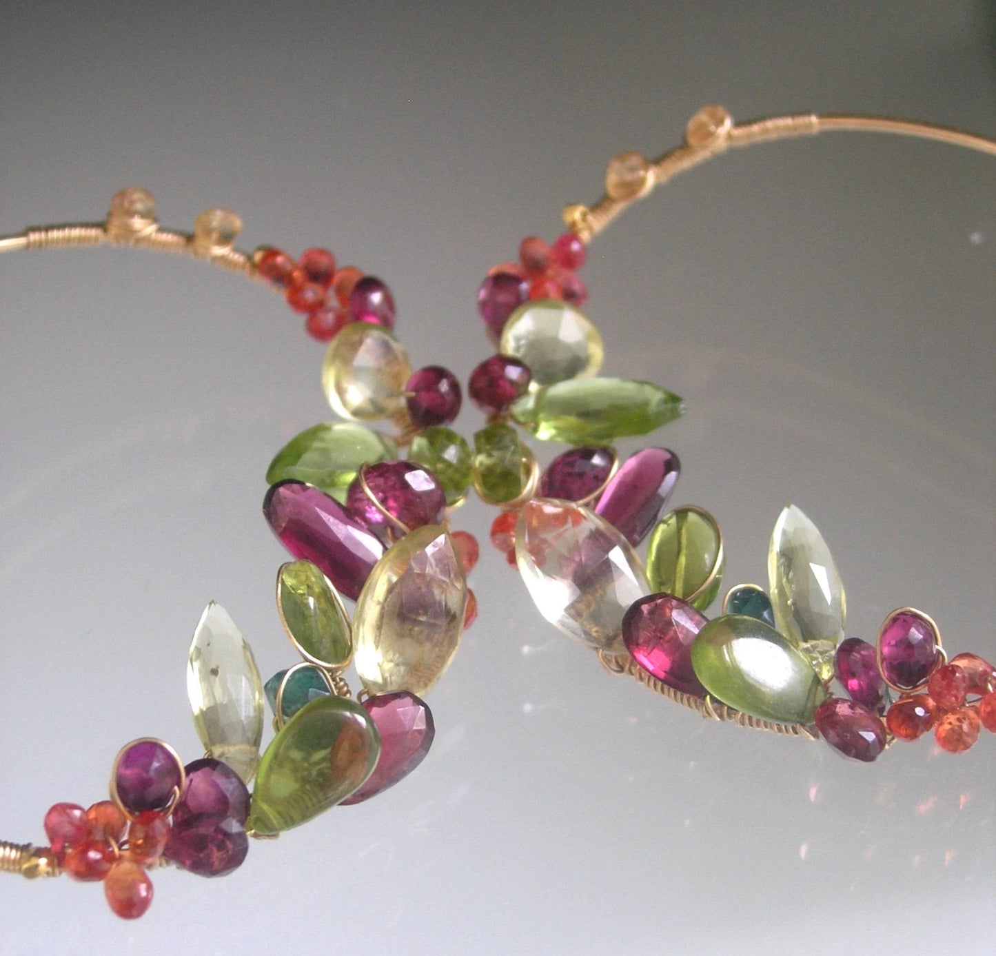 Gemstone Adorned 14k Gold Filled Post Hoop Earrings