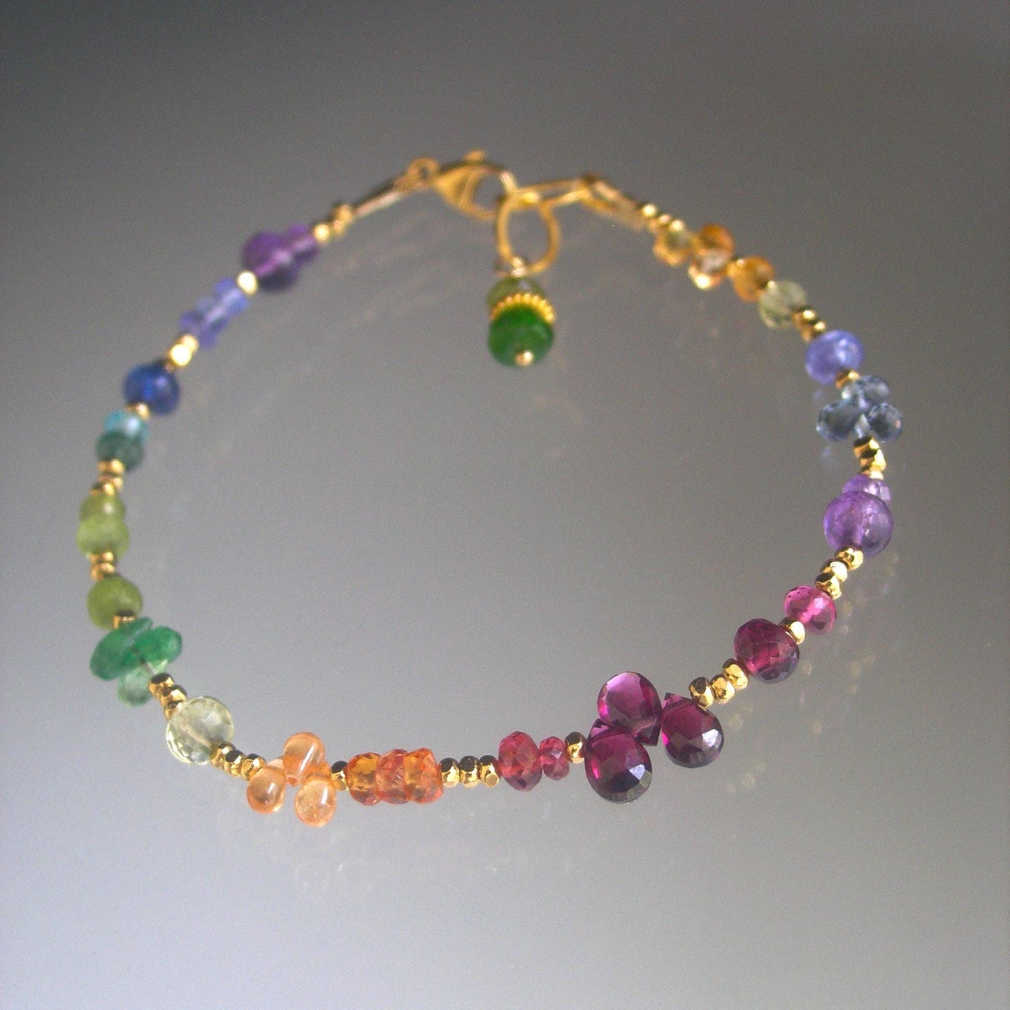 Skinny Rainbow Gemstone Bracelet