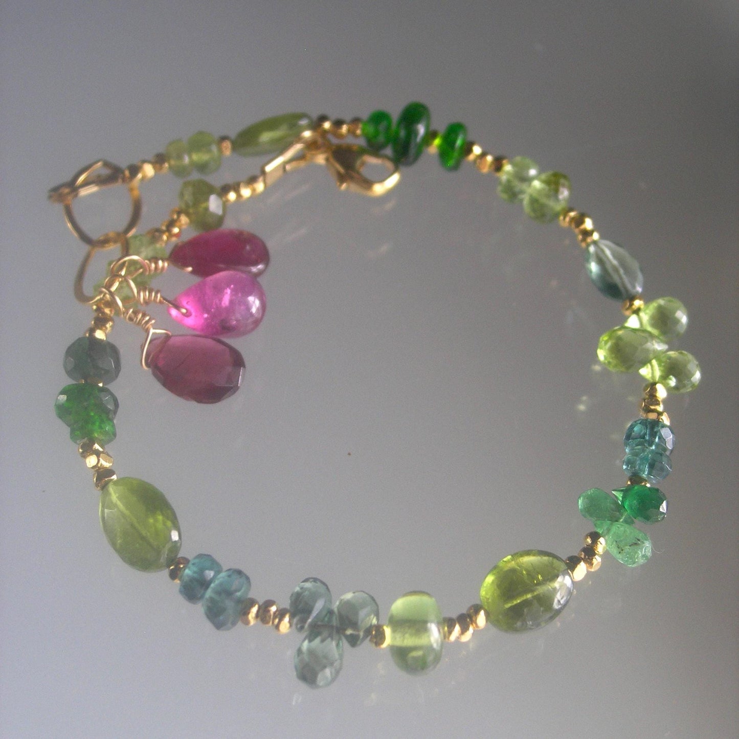 Green Gemstone Vermeil Bracelet