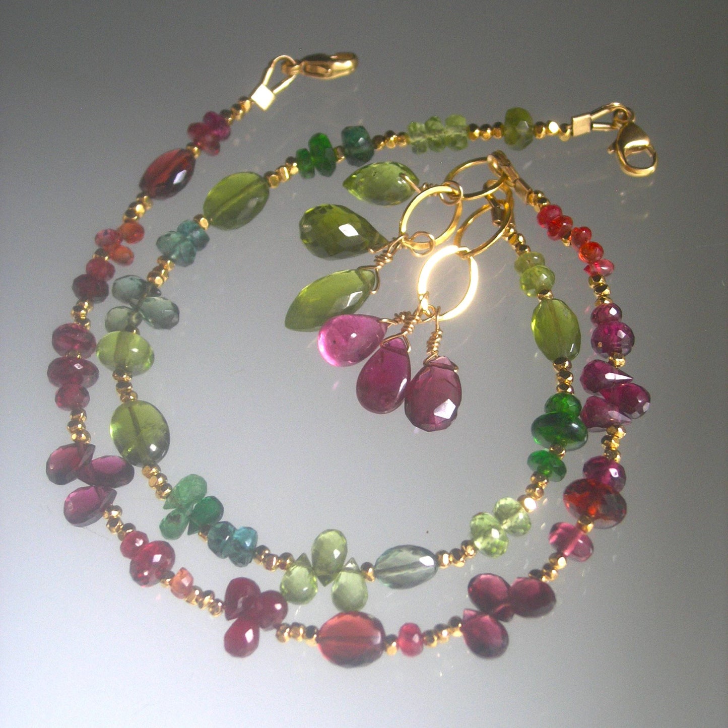 Green Gemstone Vermeil Bracelet