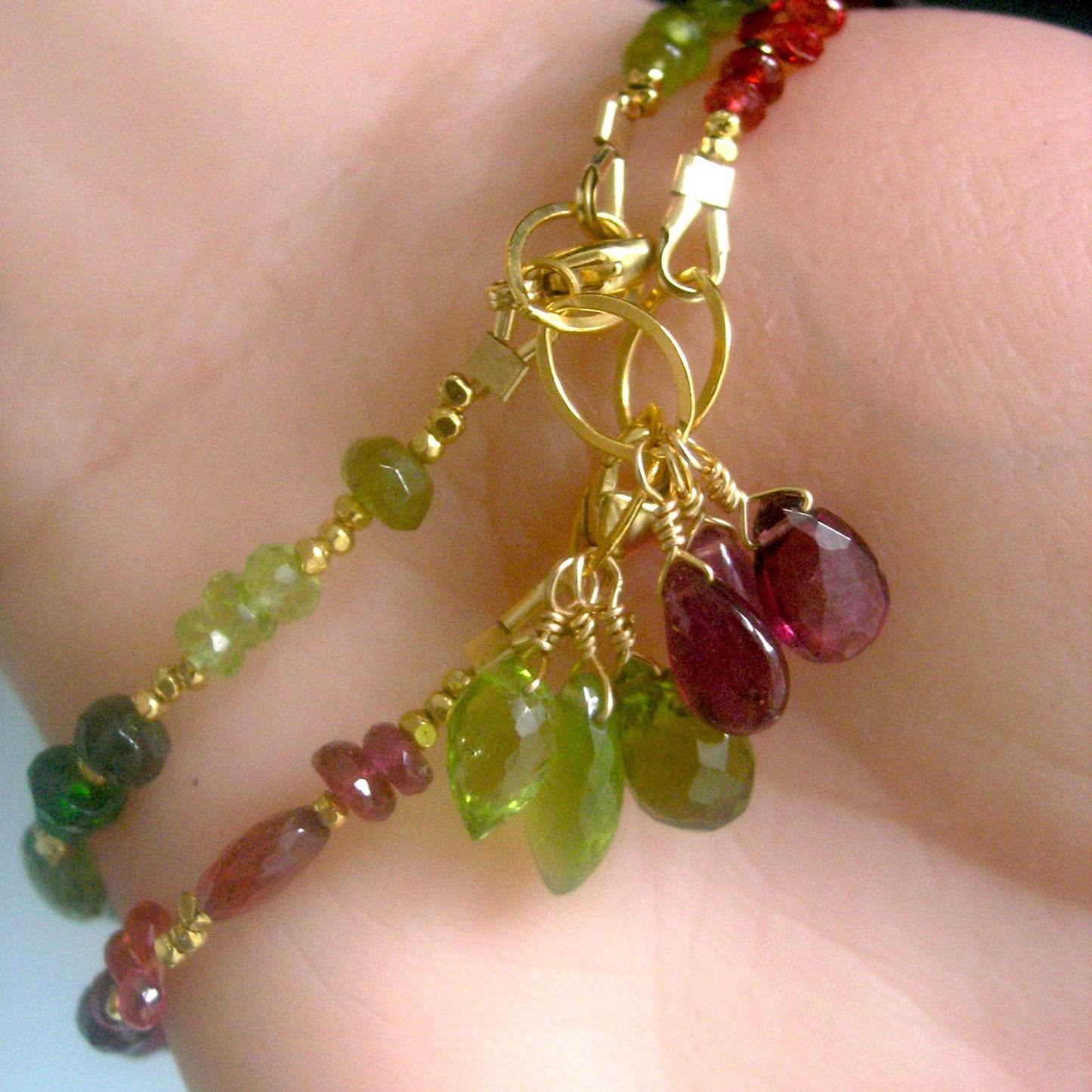 Green Gemstone Vermeil Bracelet