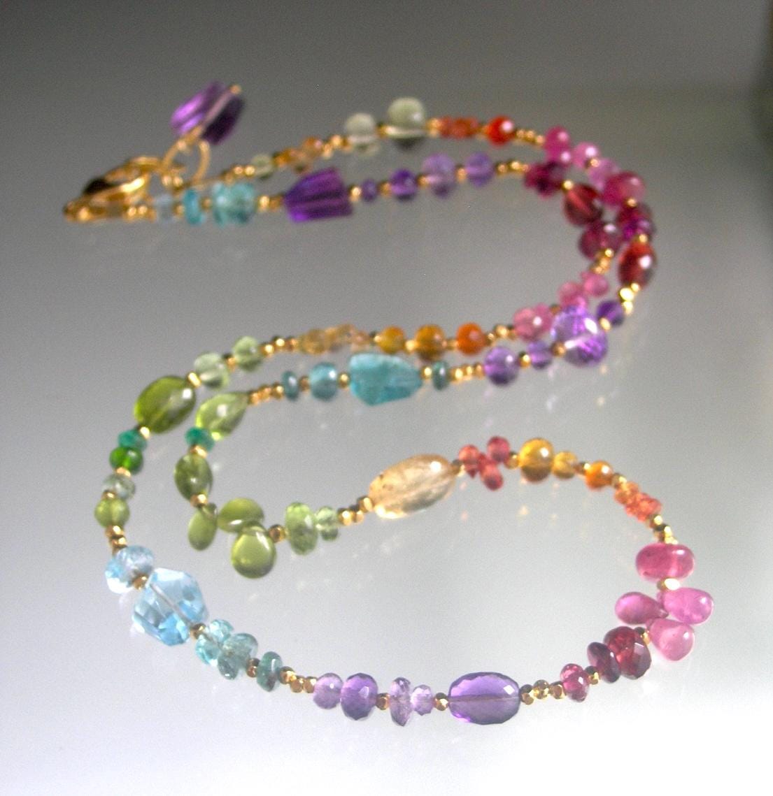 Colorful Gemstone Vermeil Necklace