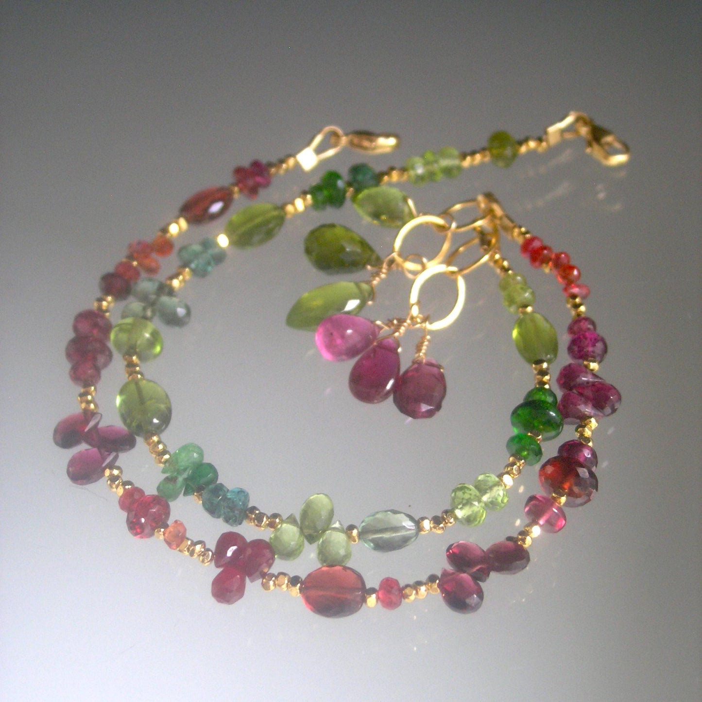 Green Gemstone Vermeil Bracelet