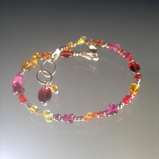 Sapphire Garnet Sterling Bracelet