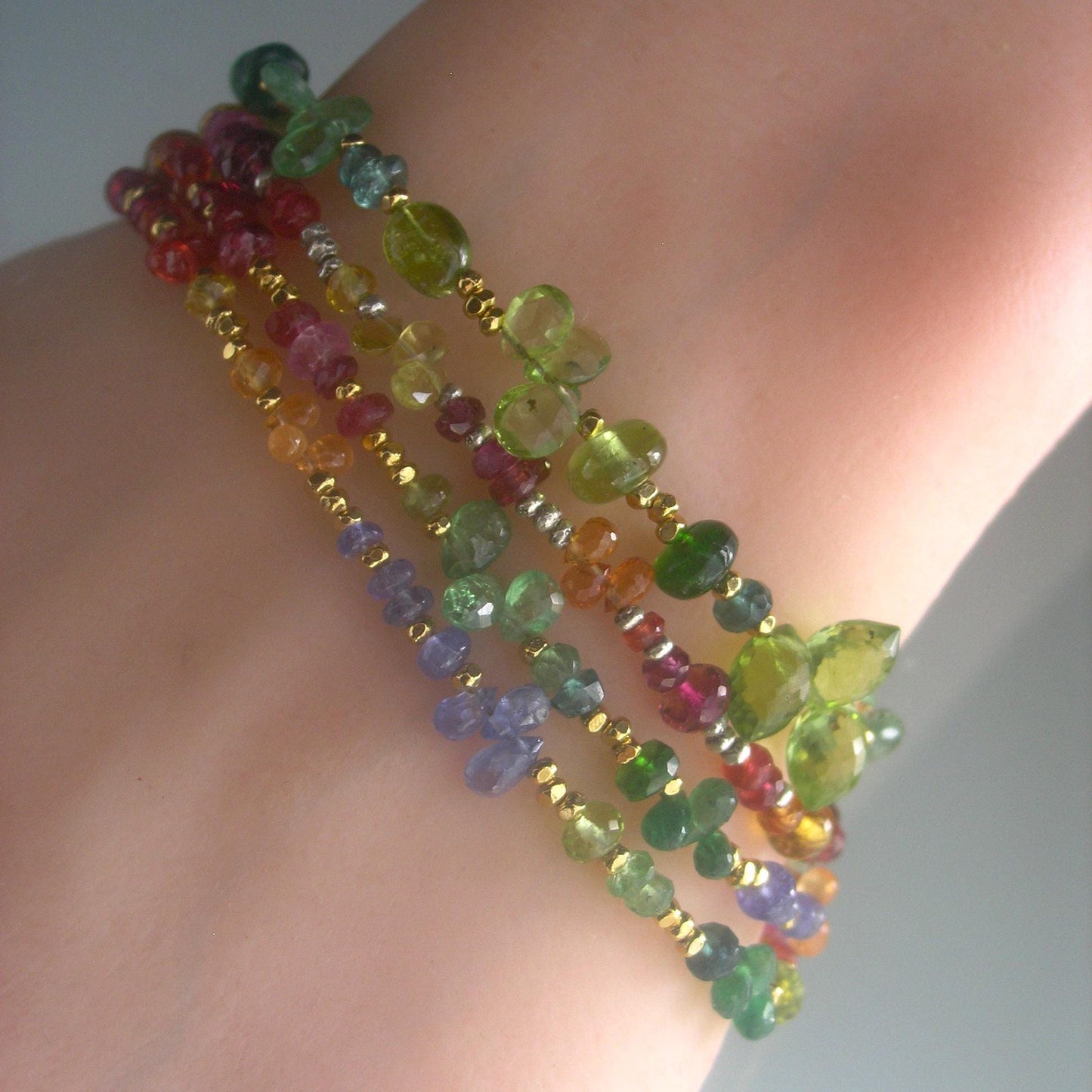 Sapphire Garnet Sterling Bracelet