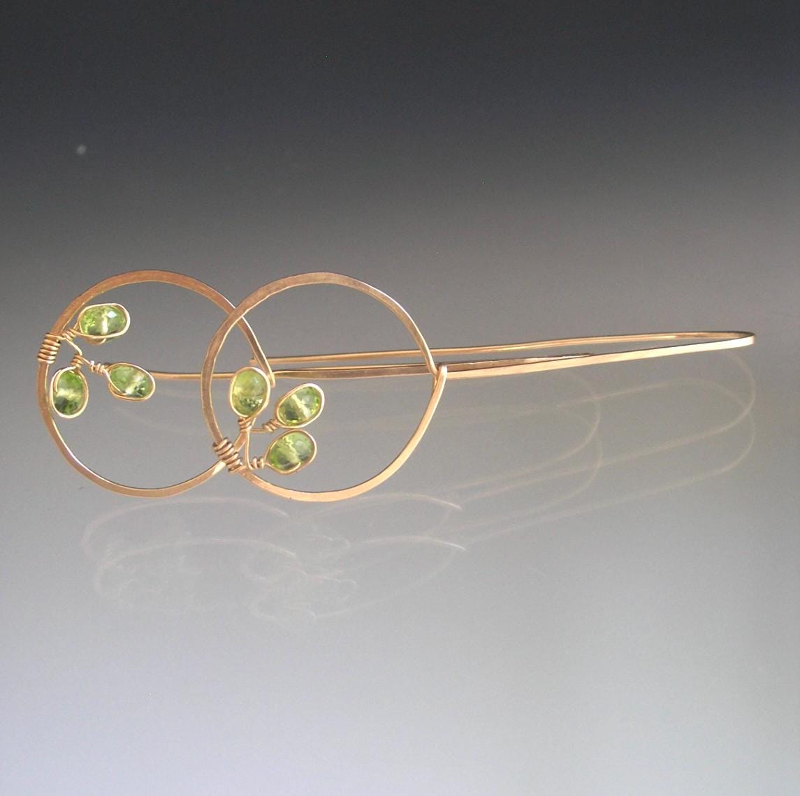 Peridot 14k Gold Filled Drop Hoops