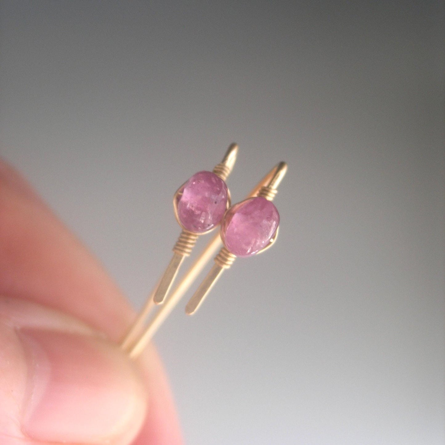 Tanzanite Pink Sapphire Threaders Two Pairs