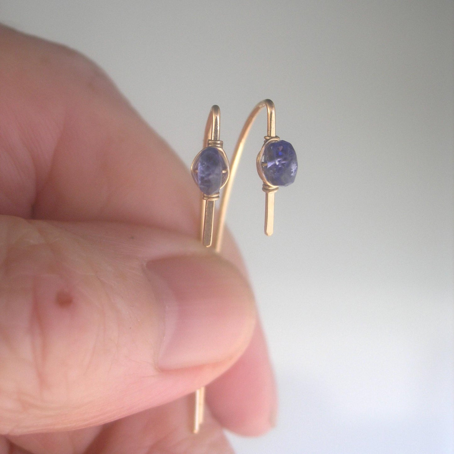 Tanzanite Pink Sapphire Threaders Two Pairs