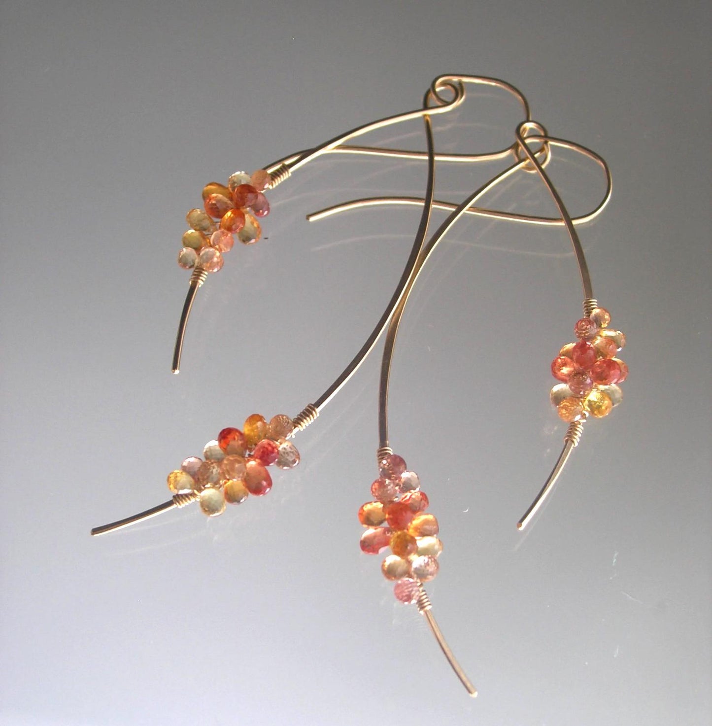 Sapphire 14k Gold Filled Wishbone Earrings