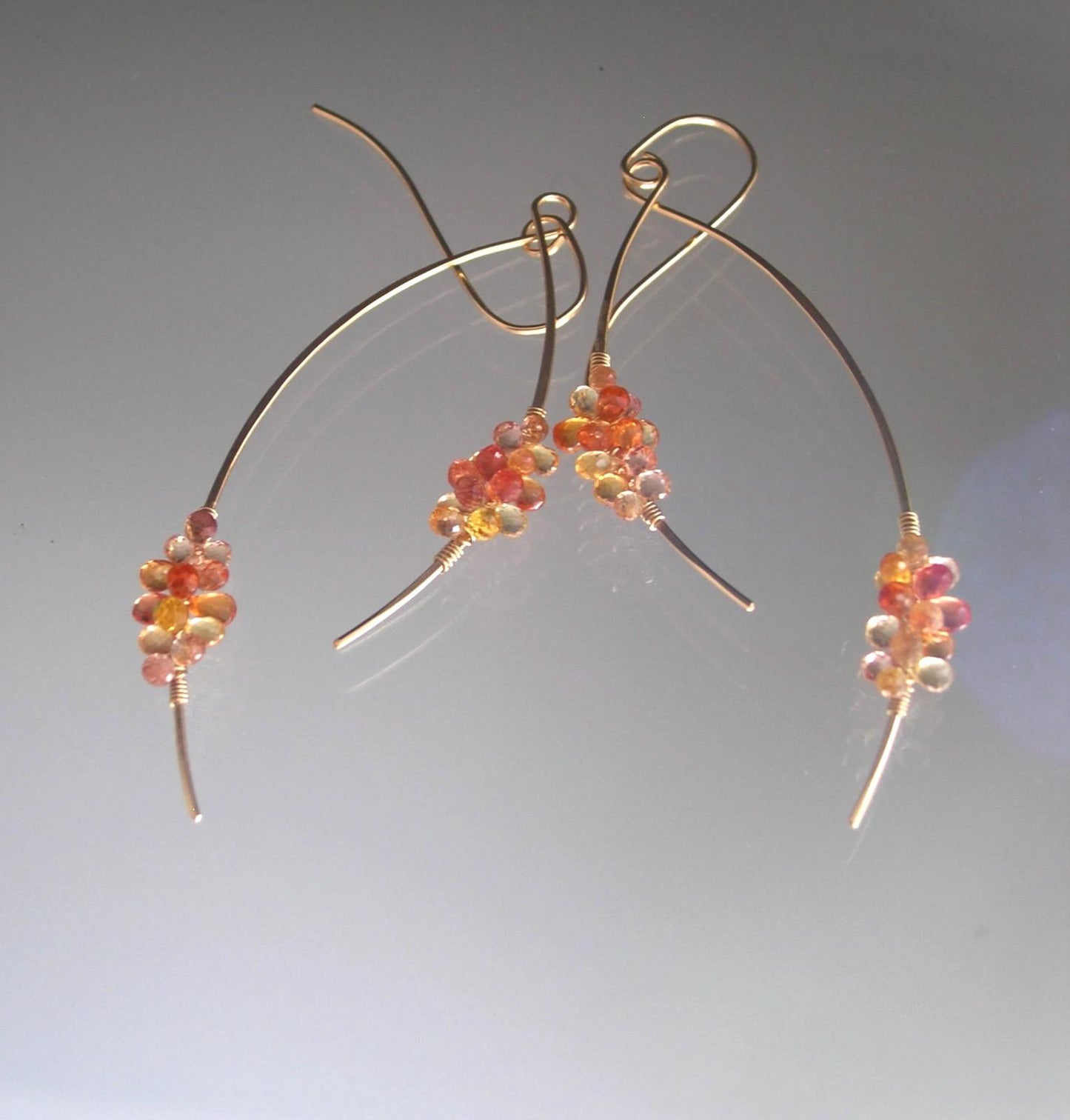 Sapphire 14k Gold Filled Wishbone Earrings
