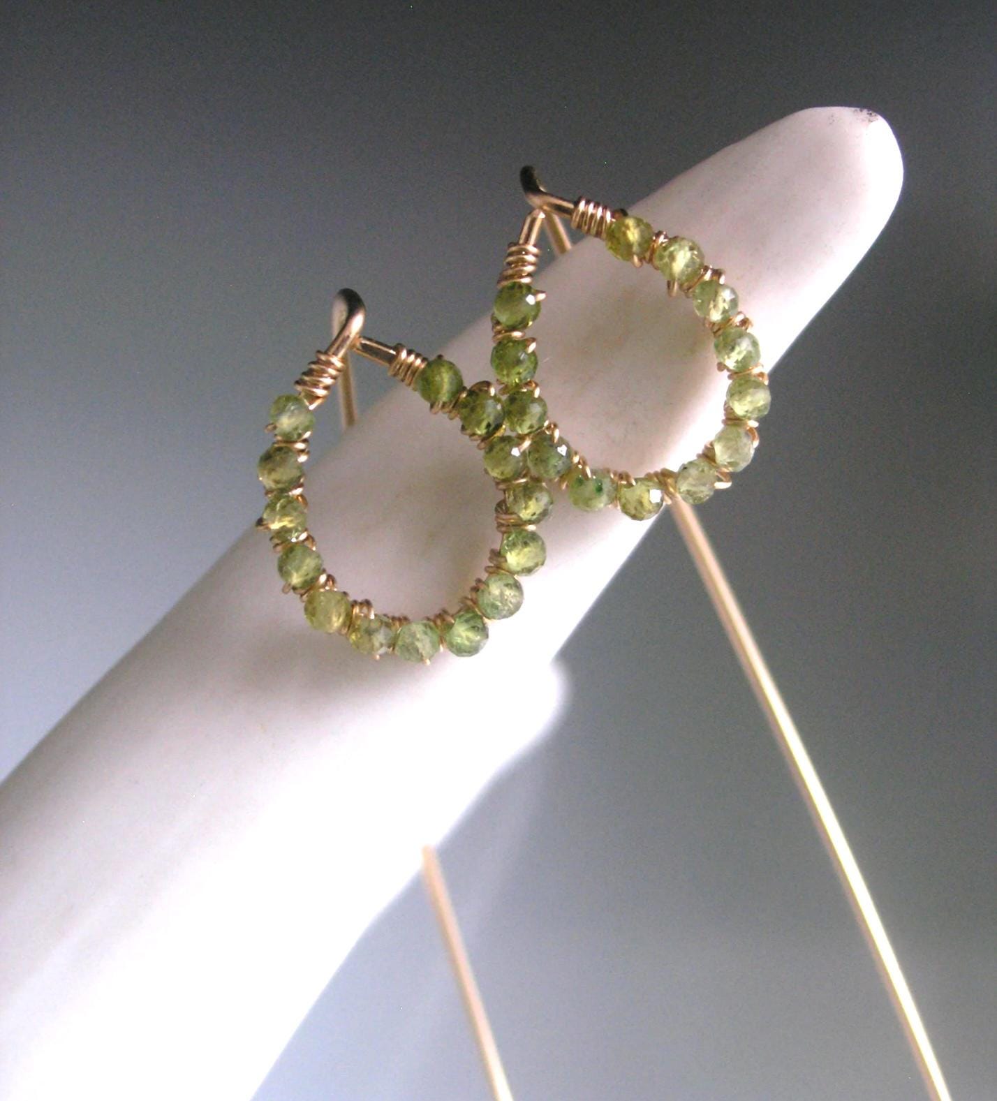 Tiny Tourmaline Gold Filled Threader Earrings