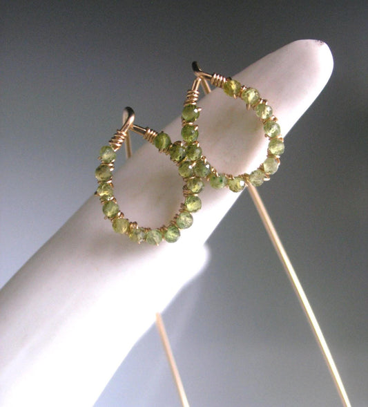 Tiny Tourmaline Gold Filled Threader Earrings