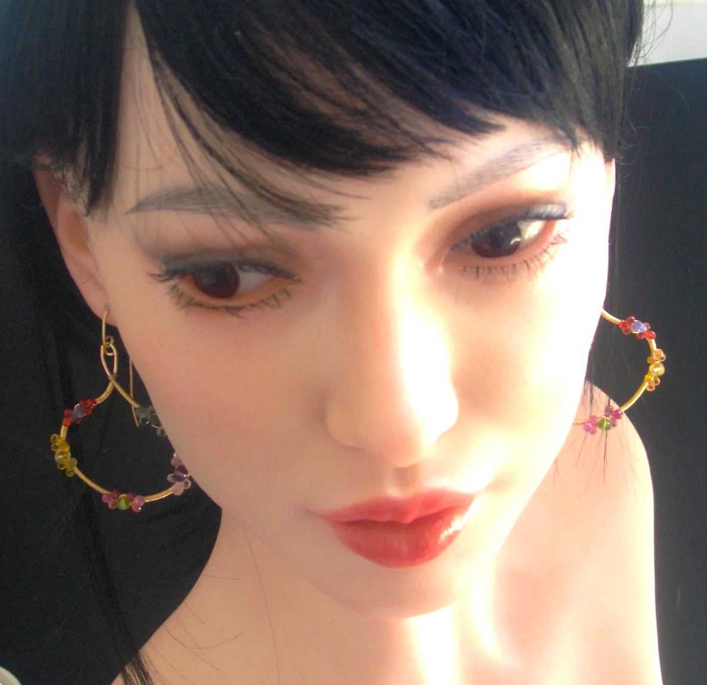Multi Sapphire 14k Gold Filled Shapely Earrings