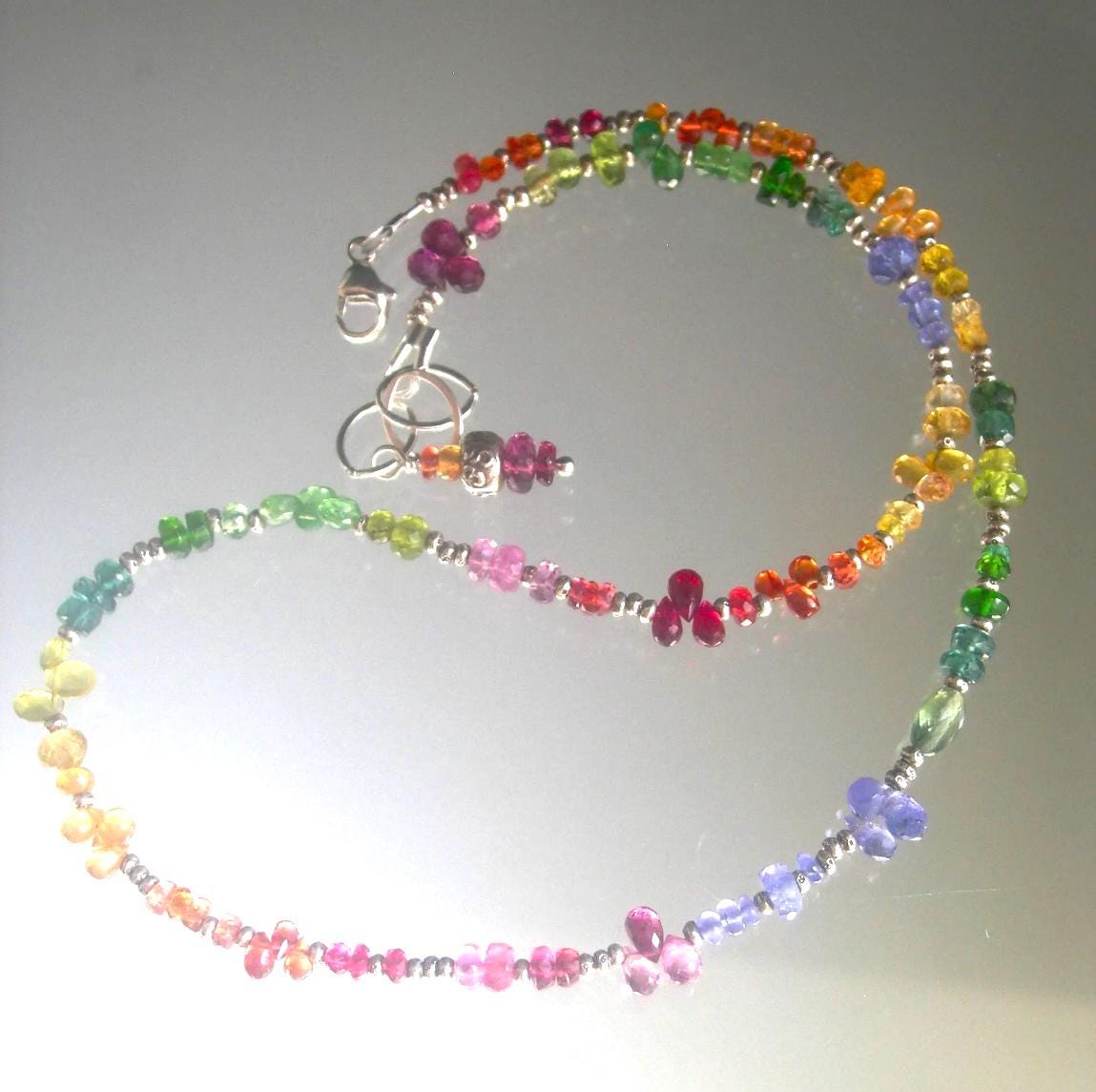 Rainbow Gemstone Sterling Silver Choker