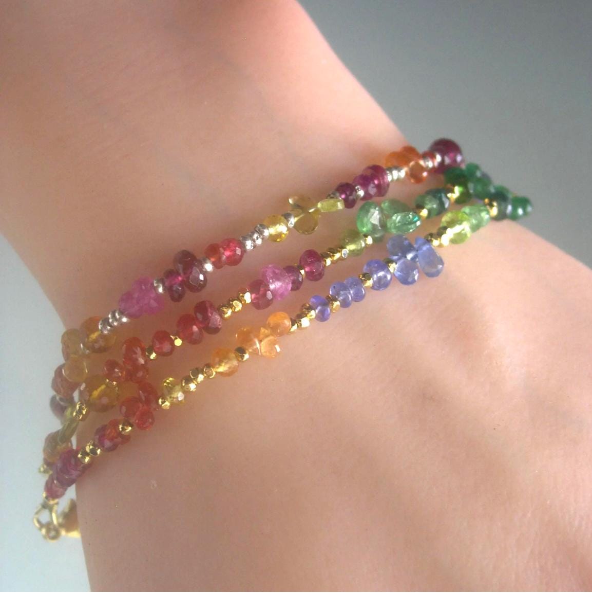 Vermeil Rainbow Gemstone Bracelet