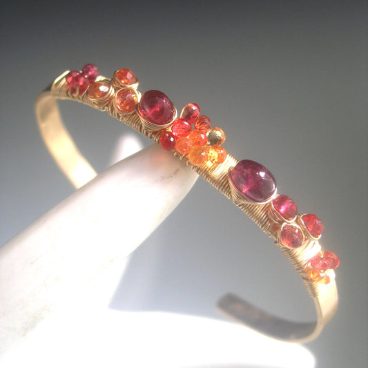 Sapphire Spinel 14k Gold Filled Cuff
