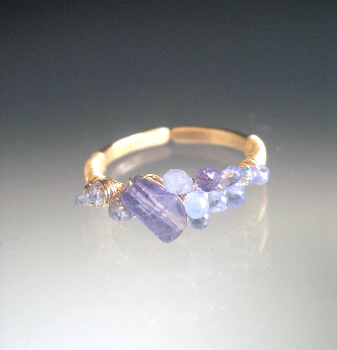 Tanzanite Sapphire Ring in 14k Gold Fill  Size 10