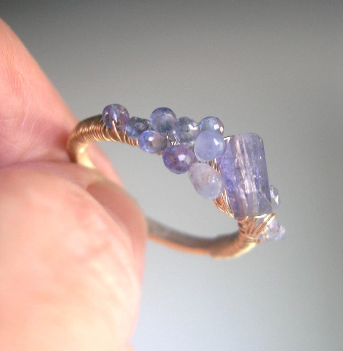 Tanzanite Sapphire Ring in 14k Gold Fill  Size 10