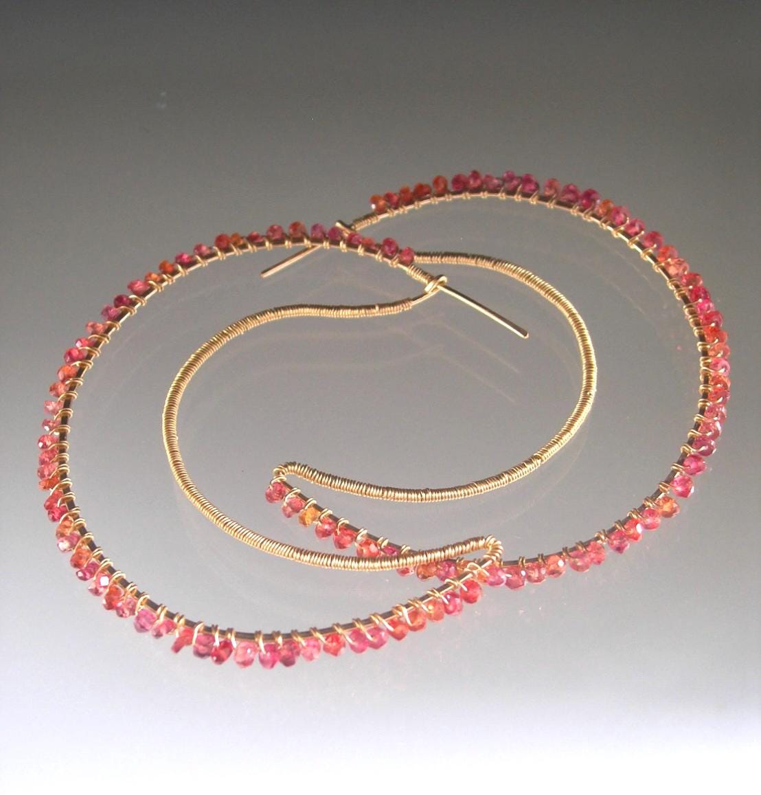 Crescent Moon Sapphire 14k Gold Filled Earrings