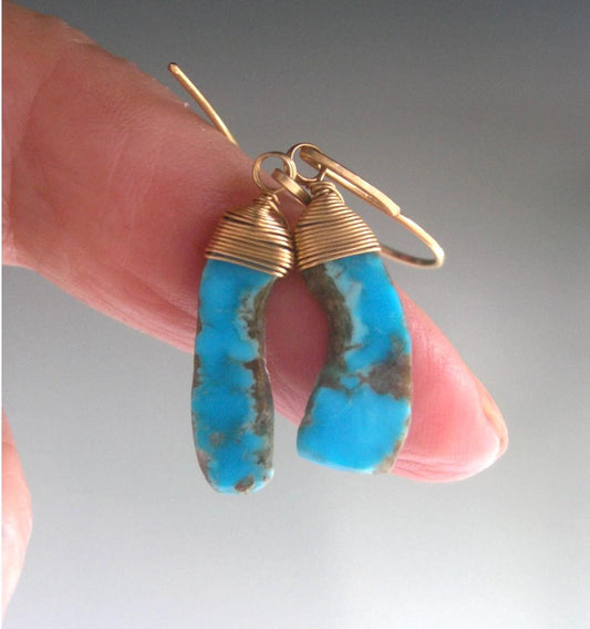Small 14k Gold Filled Turquoise Earrings