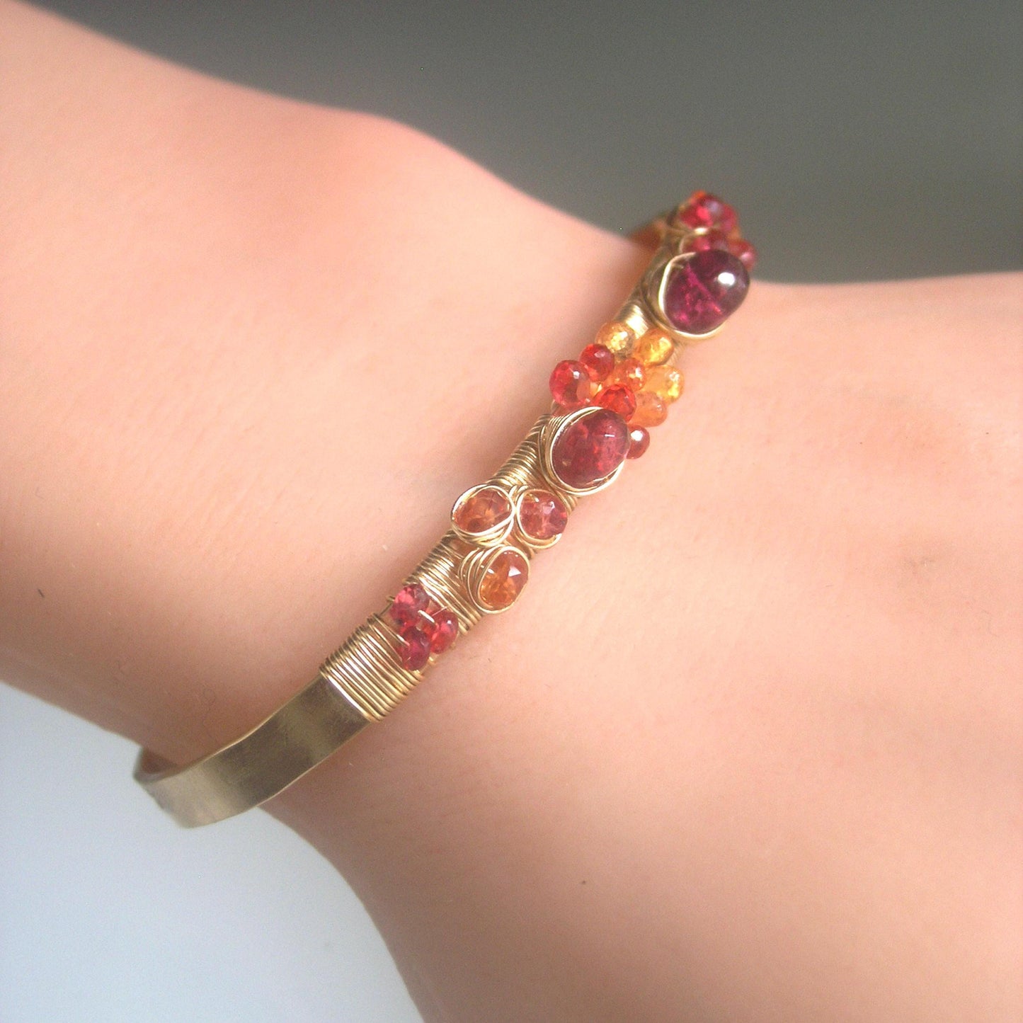 Sapphire Spinel 14k Gold Filled Cuff
