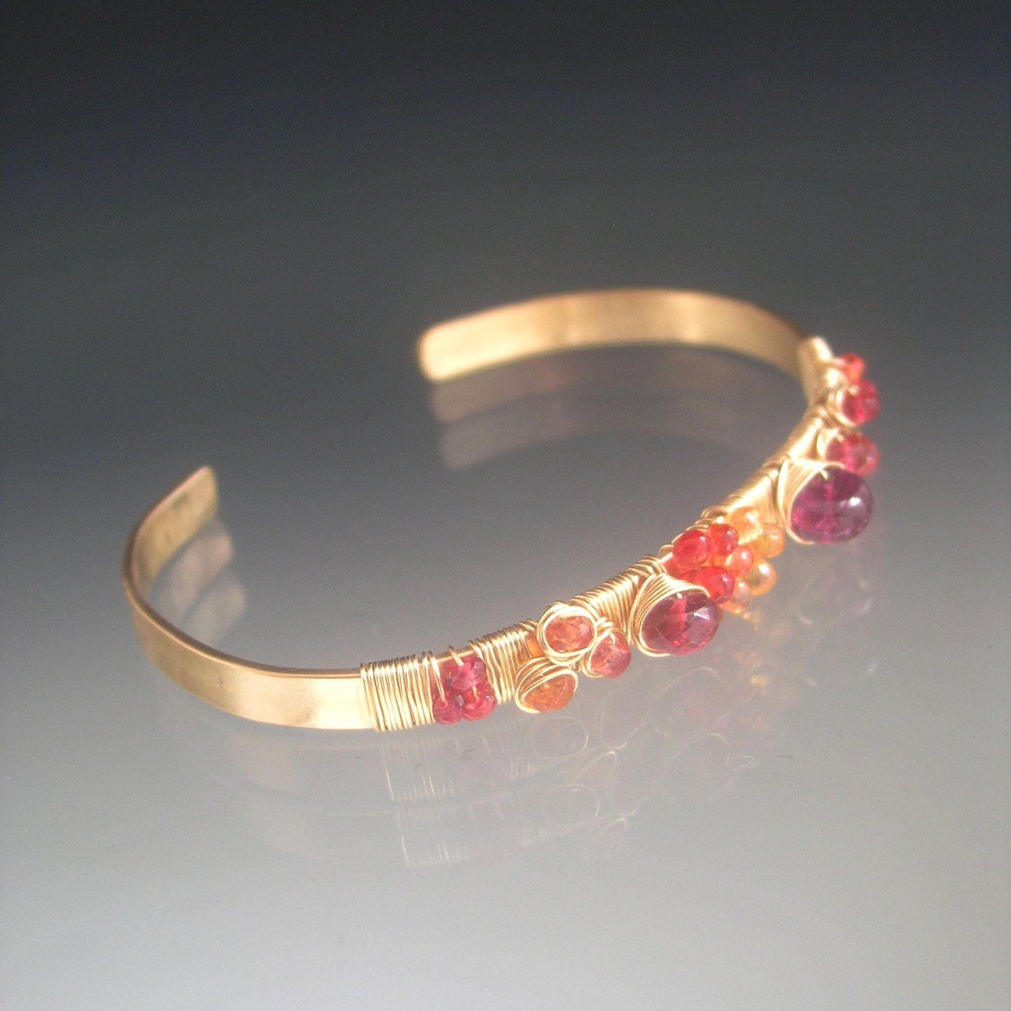 Sapphire Spinel 14k Gold Filled Cuff