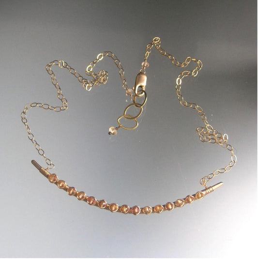 Imperial Topaz Bar Necklace in 14k Gold Fill