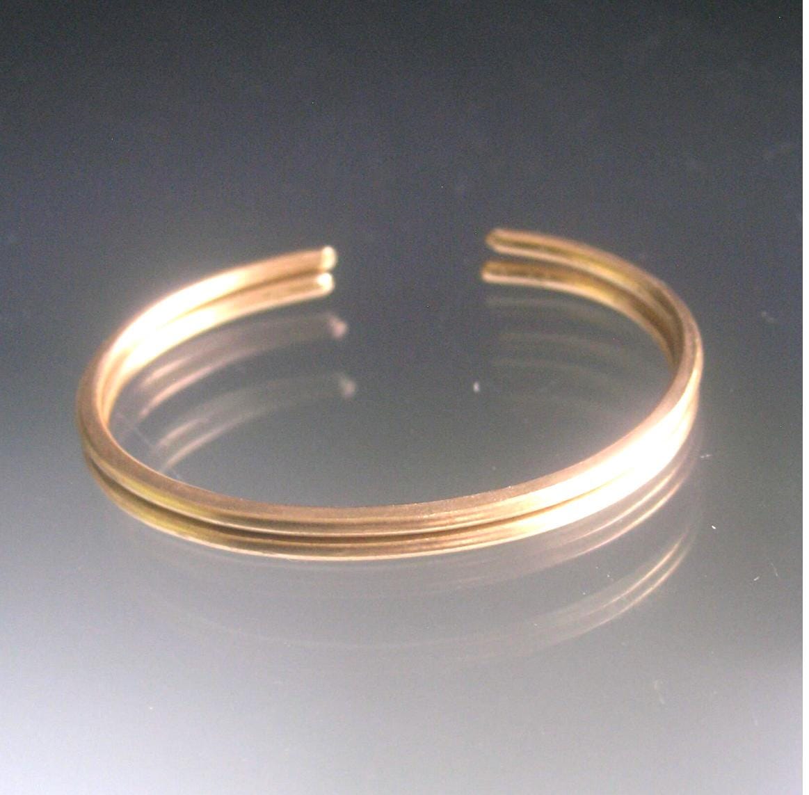 Pair of Hand Wrought 14k Gold Filled Cuff