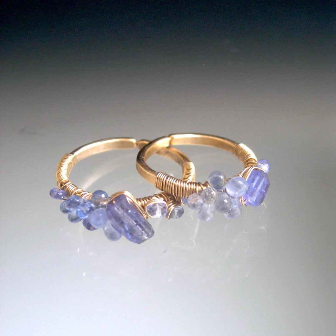 Tanzanite Sapphire Ring in 14k Gold Fill  Size 10