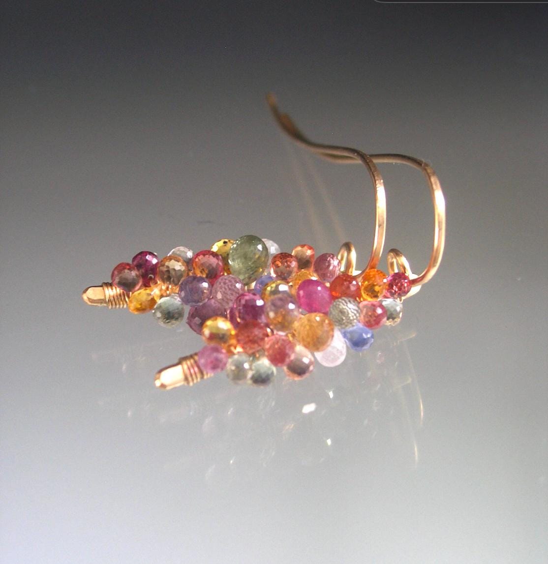 Small 14k Gold Filled Pastel Sapphire Earrings