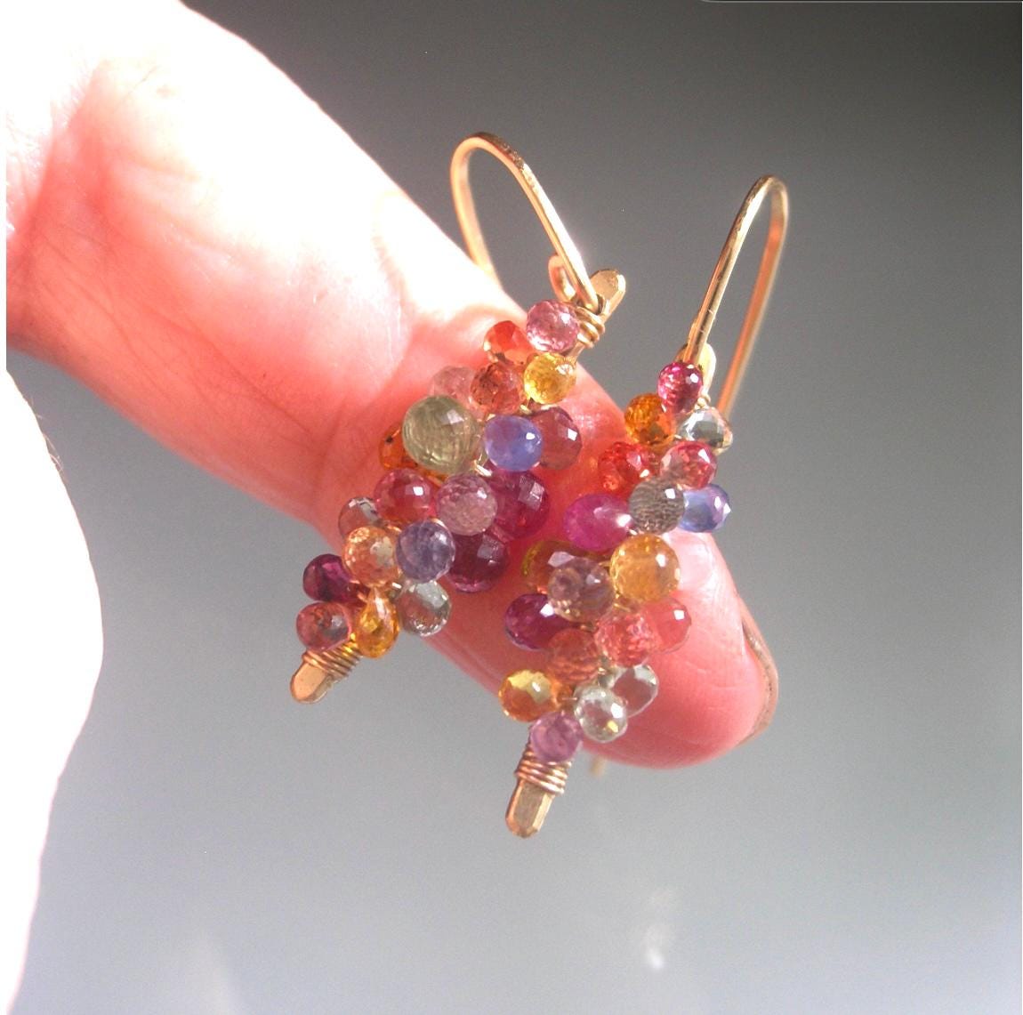 Small 14k Gold Filled Pastel Sapphire Earrings