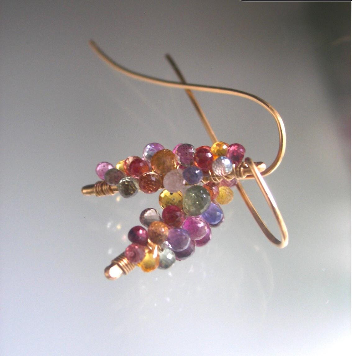Small 14k Gold Filled Pastel Sapphire Earrings