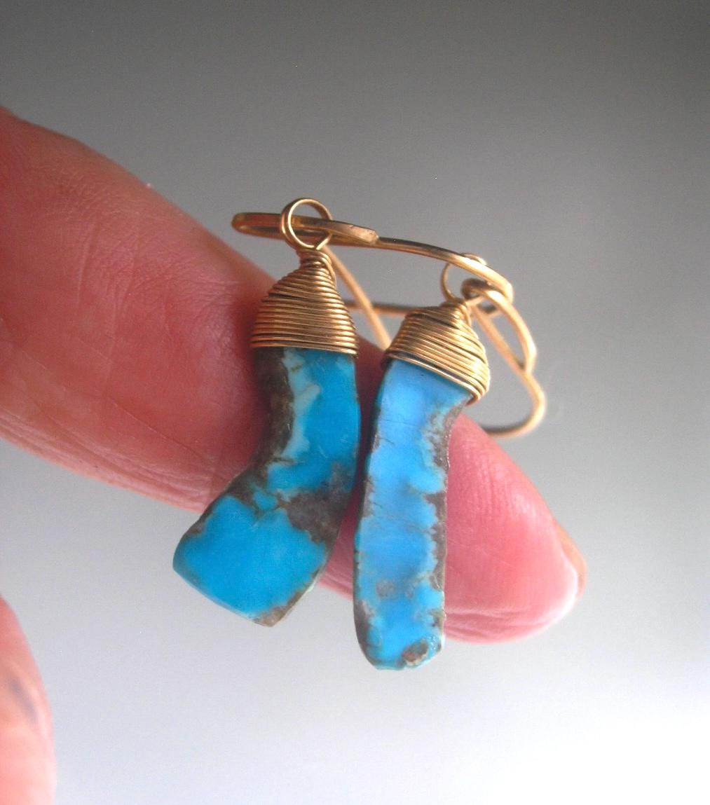 Small 14k Gold Filled Turquoise Earrings