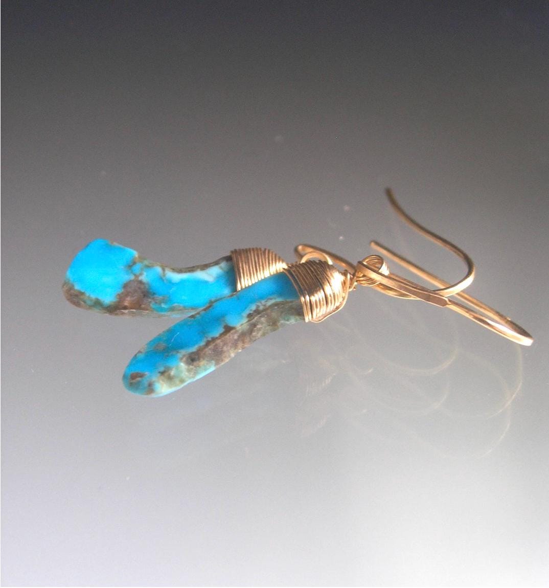 Small 14k Gold Filled Turquoise Earrings