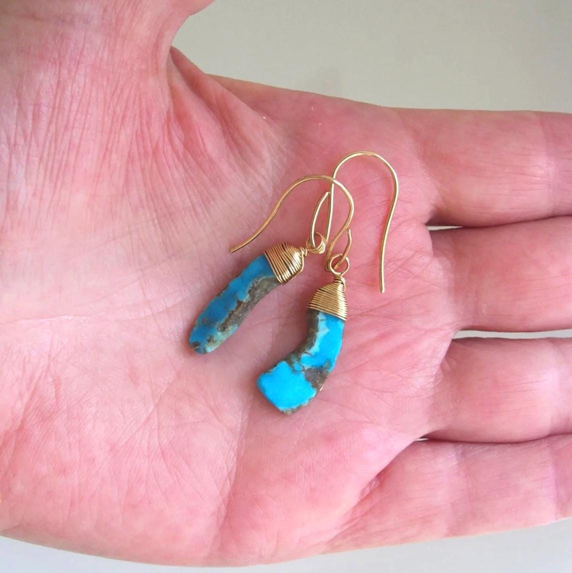 Small 14k Gold Filled Turquoise Earrings