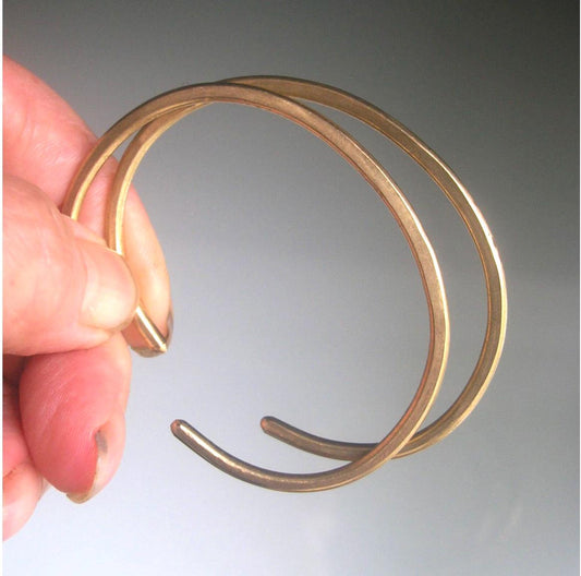 Pair of Hand Wrought 14k Gold Filled Cuff