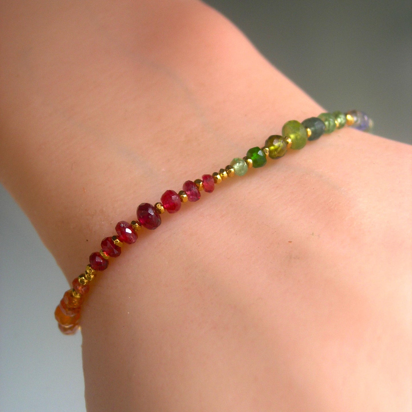 Rainbow Gemstone Beaded Bracelet