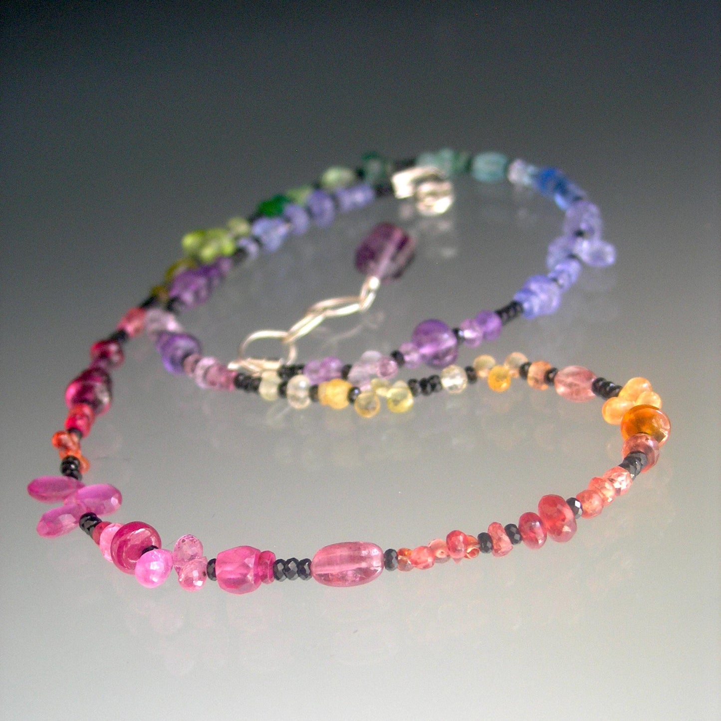 Midnight Rainbow Gemstone Necklace