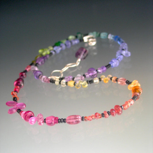 Midnight Rainbow Gemstone Necklace