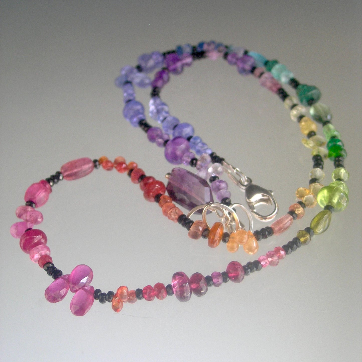 Midnight Rainbow Gemstone Necklace