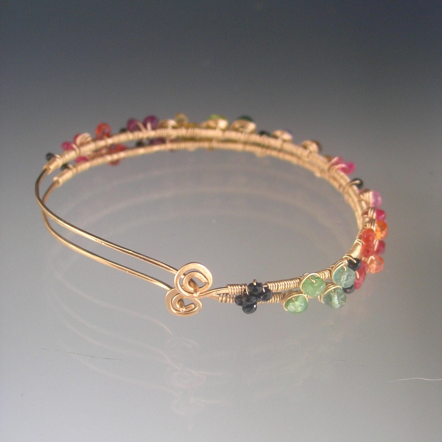 Multi Gemstone 14k Gold Filled Oval Hoops