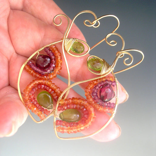Mosaic Sapphire Sculptural Earrings