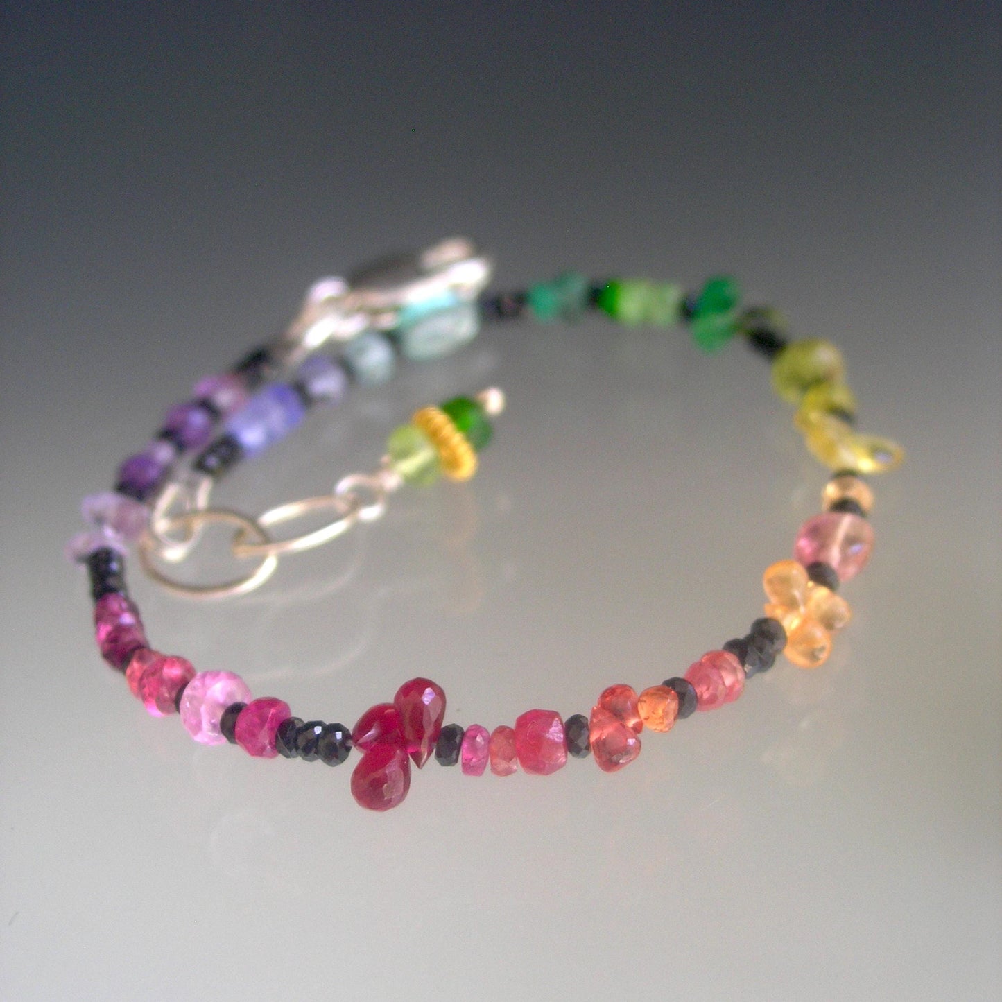 Midnight Rainbow Gemstone Bracelet