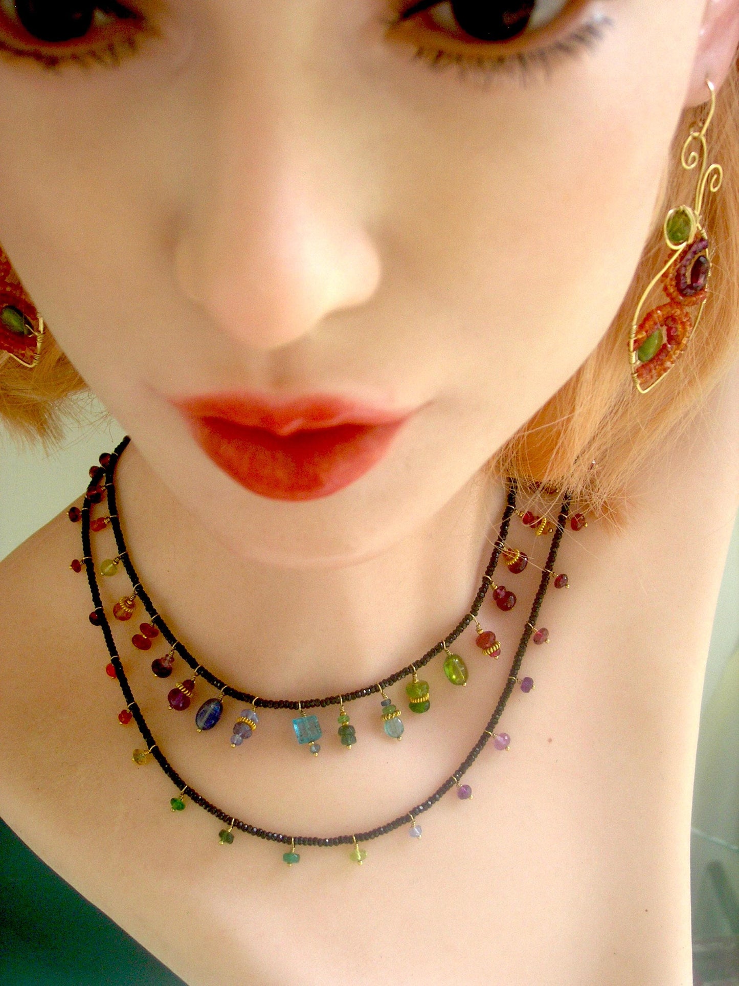 Midnight Rainbow Gemstone Necklace w/ Black Spinel